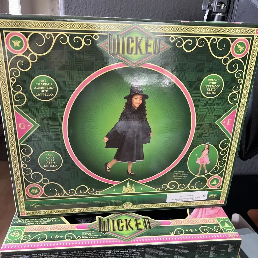 Wicked Deluxe Elphaba Black Defying Gravity Dress Up Set Size 4/6x Same Day Ship